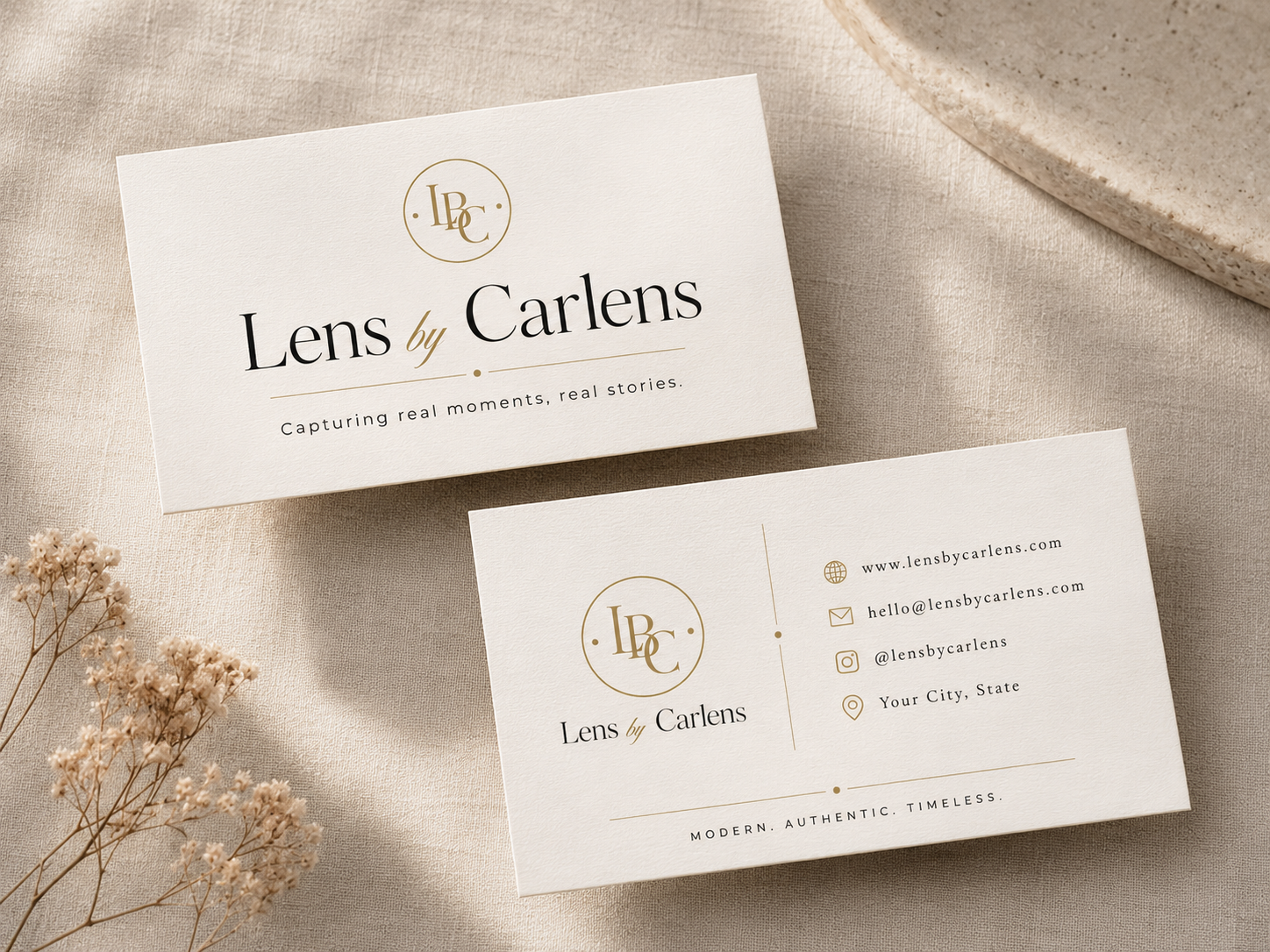Lens by Carlens business card brand mockup